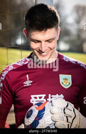 Nick Pope, gardien de but de Burnley, pose pour des portraits sur le terrain d'entraînement du Burnley FC à Padiham, Lancashire, Royaume-Uni. Date de la photo: Mercredi 17 mars 2021. Le crédit photo devrait se lire: Anthony Devlin Banque D'Images