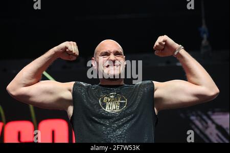 Photo du dossier datée du 21-02-2020 de Tyson Fury. Date de publication : samedi 10 avril 2021. Banque D'Images
