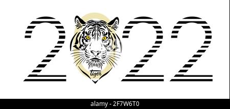 Année 2022. L'année du tigre. Illustration vectorielle Illustration de Vecteur