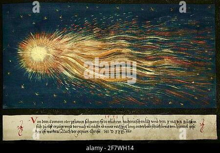 Comet du Livre des miracles. Banque D'Images