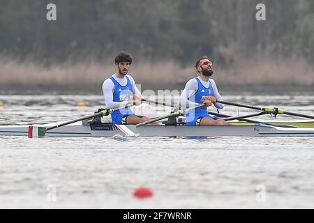 Varese, Varese, Italie, 10 avril 2021, Stefano Oppo, Pietro Ruta (Italie), Sculs doubles légers pour hommes pendant les Championnats d'Europe d'aviron 2021 , Canoying - photo Danilo Vigo / LM crédit: Live Media Publishing Group/Alay Live News Banque D'Images