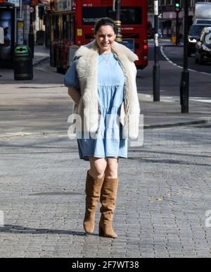 Kelly Brook, Global radio Studios, Londres, Royaume-Uni, 09 avril 2021, Photo par piQtured Banque D'Images