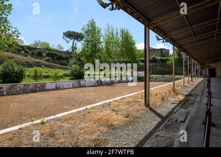 Torre Annunziata. Italie. Site archéologique d'Oplontis (Villa di Poppea / Villa Poppea). La grande piscine extérieure, mesurant 61x17 mètres. Banque D'Images