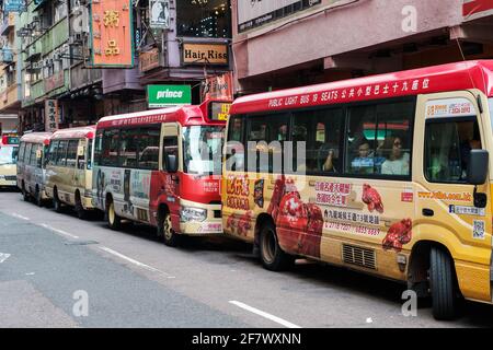 Hong Kong, novembre 2019 : mini-gare routière à Hong Kong Banque D'Images