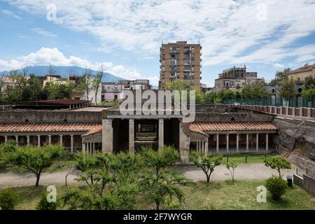 Torre Annunziata. Italie. Site archéologique d'Oplontis (Villa di Poppea / Villa Poppea). Vue extérieure montrant l'entrée principale. Banque D'Images