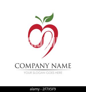 Vector illustration design Apple modèle logo icône Illustration de Vecteur