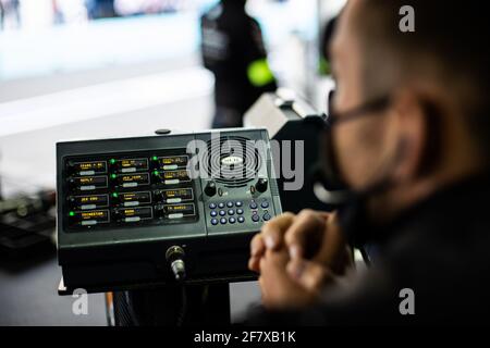 Ambiance radio pendant l'ePrix de Rome 2021, 3e tour du Championnat du monde de Formule E 2020-21, sur le Circuito Cittadino dell'EUR du 9 au 11 avril, à Rome, Italie - photo Germain Hazard / DPPI / LiveMedia Banque D'Images