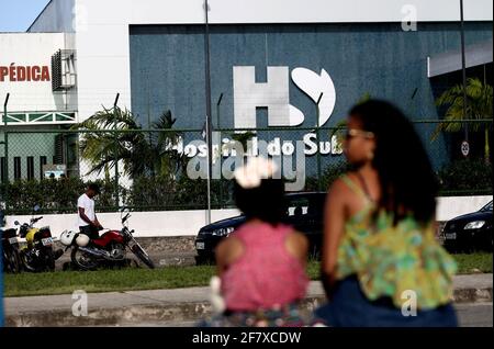 salvador, bahia / brésil - 21 août 2018 : façade de l'hôpital de banlieue de Salvador. L'unité appartenait au gouvernement de Bahia mais est administrate Banque D'Images