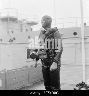 Le (nouvel) équipement d'un homme de grenouille. Banque D'Images