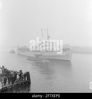 RH de l'arrivée Mme Willem van der Zaan (1939-1970) dans Den Helder. - Banque D'Images