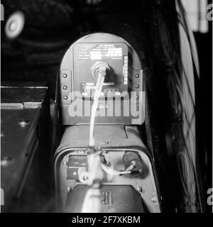 Enregistrement technique d'un composant d'un avion (français) (Breguet BR1150 Atlantique?) T.B.v. Le salon du MarineLiegkamp de Kooy (MVKK) en 1989. Banque D'Images