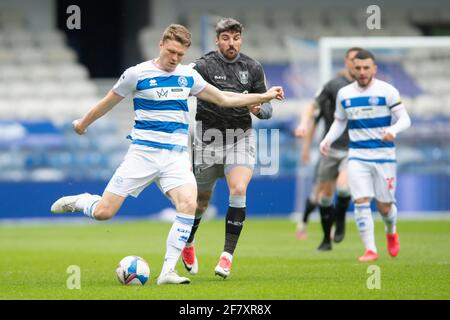 Londres, Royaume-Uni. 10 avril 2021. Rob Dickie de Queens Park Rangers lors du match de championnat EFL Sky Bet entre Queens Park Rangers et Sheffield mercredi au Kiyan Prince Foundation Stadium, Londres, Angleterre, le 10 avril 2021. Photo de Salvio Calabre. Utilisation éditoriale uniquement, licence requise pour une utilisation commerciale. Aucune utilisation dans les Paris, les jeux ou les publications d'un seul club/ligue/joueur. Crédit : UK Sports pics Ltd/Alay Live News Banque D'Images