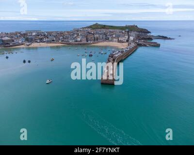 Port de St ives, cornwall, Angleterre, Royaume-uni, où se trouve le G7 En 2021 baie de Carbis Banque D'Images