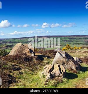 Vue sur Glaisdale en direction de Denby sur les North Yorkshire Moors Banque D'Images