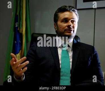 salvador, bahia / brésil - 29 septembre 2015 : Manuel Vitorio, Secrétaire des finances du Gouvernement de Bahia, sous la direction de Jaques Wagner Banque D'Images