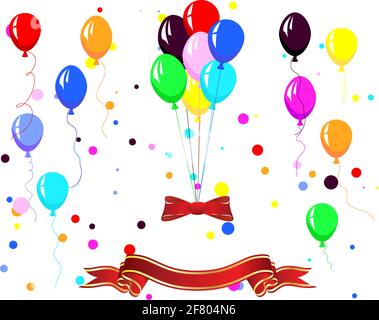 Beaux ballons dans l'air. Vector illustration. Illustration de Vecteur