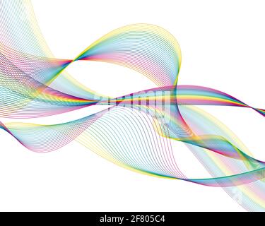 Arrière-plan des lignes courbes abstraites colorées. Illustration vectorielle. Illustration de Vecteur