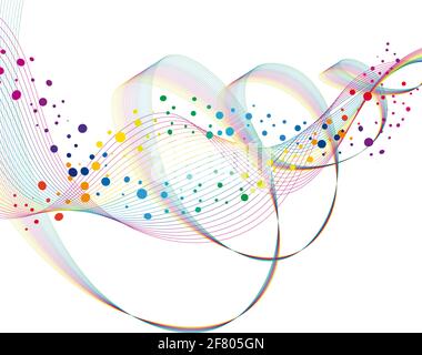 Arrière-plan des lignes courbes abstraites colorées. Illustration vectorielle. Illustration de Vecteur