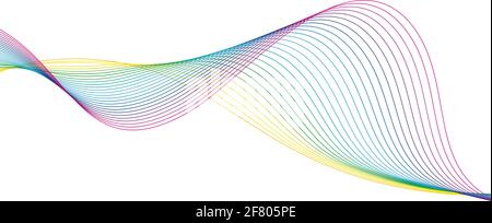 Arrière-plan des lignes courbes abstraites colorées. Illustration vectorielle. Illustration de Vecteur