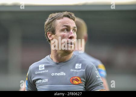 St. Helens, Angleterre - 10 avril 2021 - Dragons catalan James Maloney pendant la Ligue de rugby Betfred Challenge Cup Round 3 Dragons catalan vs Wakefield Trinity au stade totalement Wicked, St. Helens, Royaume-Uni Dean Williams/Alay Live News Banque D'Images