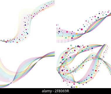 Arrière-plan des lignes courbes abstraites colorées. Illustration vectorielle. Illustration de Vecteur