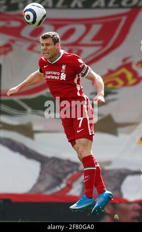 Liverpool, Angleterre, le 10 avril 2021. James Milner de Liverpool lors du match de la Premier League à Anfield, Liverpool. Crédit photo à lire: Darren Staples / Sportimage crédit: Sportimage / Alay Live News Banque D'Images