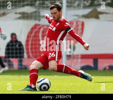 Liverpool, Angleterre, le 10 avril 2021. Andrew Robertson de Liverpool lors du match de la Premier League à Anfield, Liverpool. Crédit photo à lire: Darren Staples / Sportimage crédit: Sportimage / Alay Live News Banque D'Images