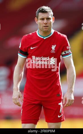 Liverpool, Angleterre, le 10 avril 2021. James Milner de Liverpool lors du match de la Premier League à Anfield, Liverpool. Crédit photo à lire: Darren Staples / Sportimage crédit: Sportimage / Alay Live News Banque D'Images