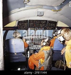 Le poste de pilotage d'une patrouille maritime Breguet BR1150 Atlantique (SP-13A) (1969-1986). Banque D'Images