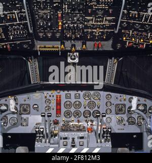 Le poste de pilotage d'une piste de patrouille maritime Breguet BR1150 Atlantique (SP-13A) (1969-1984). Banque D'Images