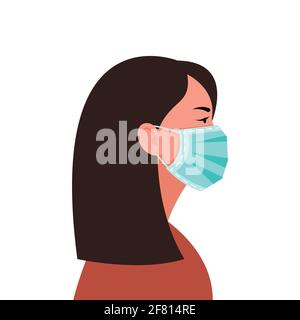 Homme dans le masque médical.quarantaine dangereuse du coronavirus chinois.protection du masque de caractère Contre les germes de l'infection.protection contre les maladies médicales conc Illustration de Vecteur