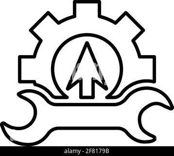 Paramètres système, icône des outils d'entreprise. Illustration vectorielle entièrement modifiable pour une utilisation commerciale, fichiers imprimés et présentations, supports promotionnels, W Illustration de Vecteur