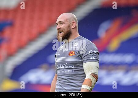 St. Helens, Angleterre - 10 avril 2021 - Dragons catalan Gil Dudson pendant la coupe de défi Betfred de rugby Round 3 Dragons catalan vs Wakefield Trinity au stade totalement Wicked, St. Helens, Royaume-Uni Dean Williams/Alay Live News Banque D'Images