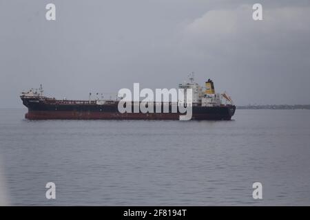 salvador, bahia / brésil - 22 octobre 2019 : le navire Petrobras est vu amarré à la baie de Todos Santos, à Salvador. *** Légende locale *** Banque D'Images