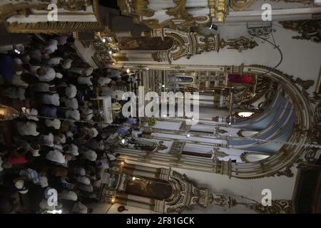 salvador, bahia / brésil - 24 mai 2019 : vue interne de l'église Senhor do Bonfim. *** Légende locale *** . Banque D'Images