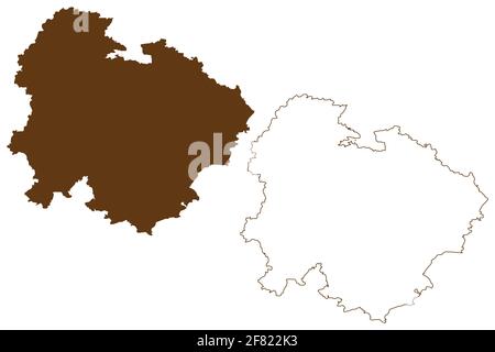 Weissenburg-Gunzenhausen district (République fédérale d'Allemagne, zone rurale moyenne-Franconie, Free State of Bavaria) carte illustration vectorielle, sCRIB Illustration de Vecteur