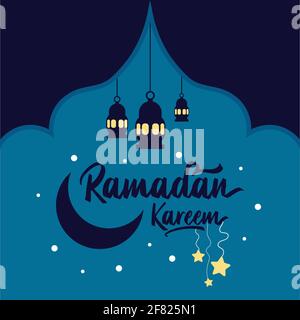 Ramadan Kareem Ramzan poster design carte de vœux modèle, bannière vectorielle Illustration de Vecteur