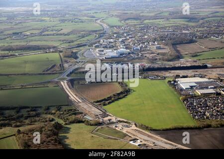 Vue aérienne vers le sud vers la région de Thorpe Park de Leeds Banque D'Images