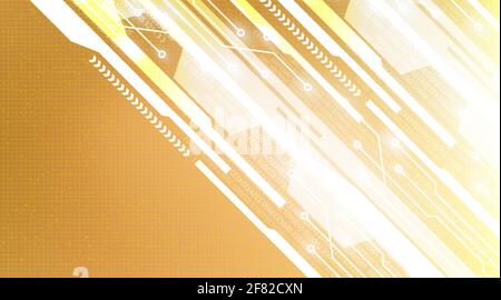 Golden circuit Technology Background, Hi-tech Digital and Internet concept design, Free Space for text in put, Vector Illustration. Illustration de Vecteur