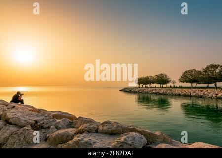 Khobar Corniche pendant la lumière du jour, province orientale, Al Khobar, Arabie Saoudite. 02-avril-2021. Banque D'Images