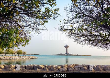 Khobar Corniche pendant la lumière du jour, province orientale, Al Khobar, Arabie Saoudite. 02-avril-2021. Banque D'Images