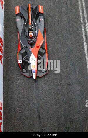 04/11/2021, Rome, Circuito di Roma, ABB Formula E WM Rome: Training, # 23 Sébastien Buemi (SUI), Team Nissan e.dams (Suisse/Croatie OUT) Banque D'Images