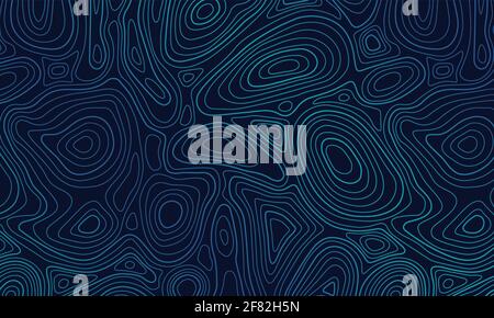 Carte topographique des contours. Topographie motif ondulé de relief de paysage. Plan de la ligne de la zone terrestre de randonnée, cartographie de la texture vectorielle de la grille de terrain Illustration de Vecteur