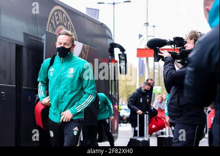 UTRECHT, PAYS-BAS - AVRIL 11 : Jens Toornstra de Feyenoord Rotterdam pendant le match Eredivisie entre le FC Utrecht et Feyenoord à Stadion Galgenw Banque D'Images