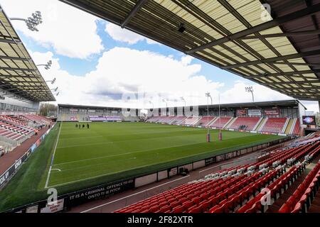 Vue générale du Leigh Sports Village Stadium, stade des Leigh Centurions à Leigh, Royaume-Uni, le 4/11/2021. (Photo de Simon Whitehead/News Images/Sipa USA) Banque D'Images