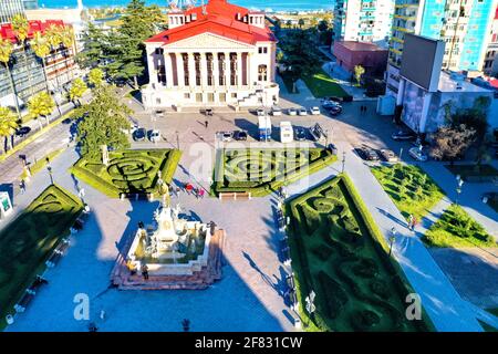 Rues de la vieille ville, vue du drone Banque D'Images