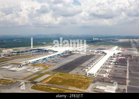 Kuala Lumpur, Malaisie - 22 janvier 2018 : vue aérienne de l'aéroport international de Kuala Lumpur (KUL) en Malaisie. Banque D'Images