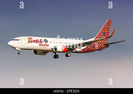 Kuala Lumpur, Malaisie - 21 janvier 2018 : avion Boeing 737-800 de Batik Malaysia à l'aéroport international de Kuala Lumpur (KUL) en Malaisie. Boeing est un Banque D'Images