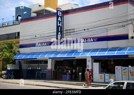 salvador, bahia, brésil - 21 janvier 2021 : façade d'un magasin de Casas Bahia dans le quartier d'Itapua dans la ville de Salvador. *** Légende locale *** Banque D'Images