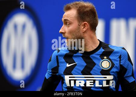 Milan, Italie. 11 avril 2021. Christian Eriksen du FC Internazionale réagit lors de la série UN match de football entre le FC Internazionale et Cagliari Calcio au stade San Siro de Milan (Italie), le 11 avril 2021. Photo Andrea Staccioli/Insidefoto crédit: Insidefoto srl/Alamy Live News Banque D'Images